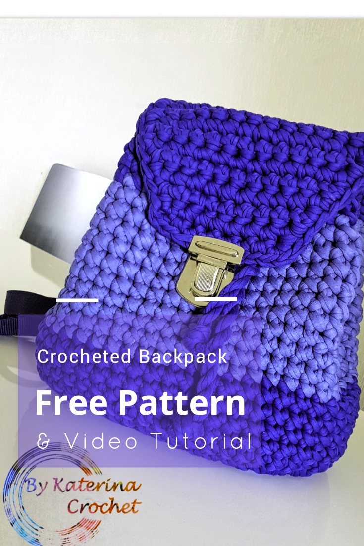 Crocheted Backpack. Free Pattern Video Tutorial