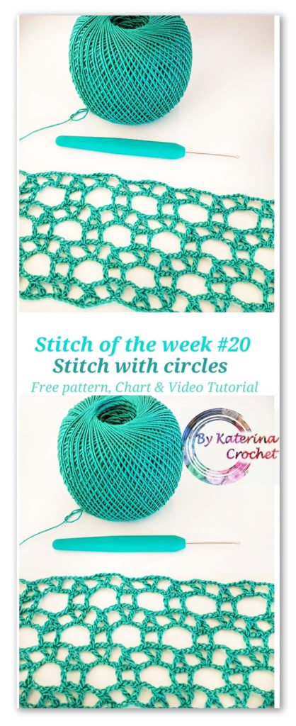 Crochet stitch with circles: Free pattern, Chart & Video tutorial