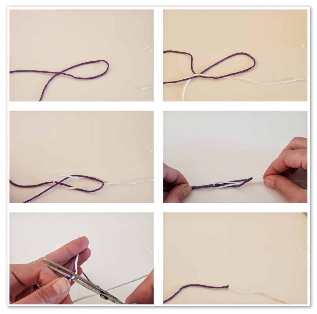 how to join yarn waver knot