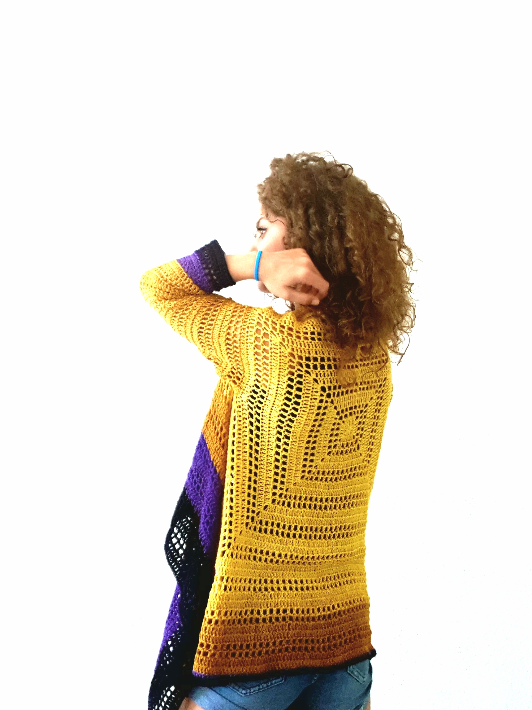 DKNY Lavender Crochet Cardi (M)