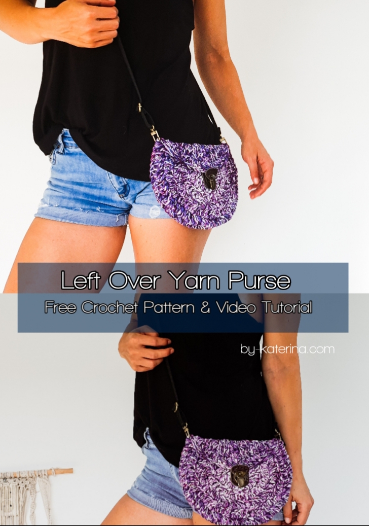 Left Over Yarn Purse. Free Crochet pattern & Video Tutorial