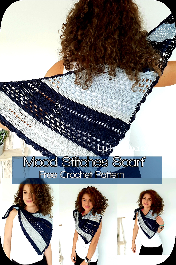 Mood Stitches Scarf. Free Crochet Pattern & Tutorial