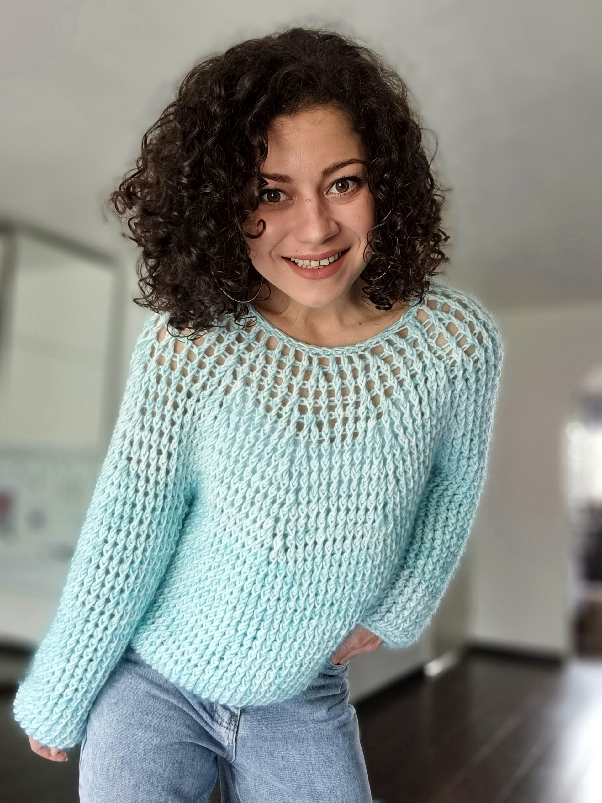 Round Yoke Sweater - FREE Crochet Pullover Pattern by Yay For Yarn