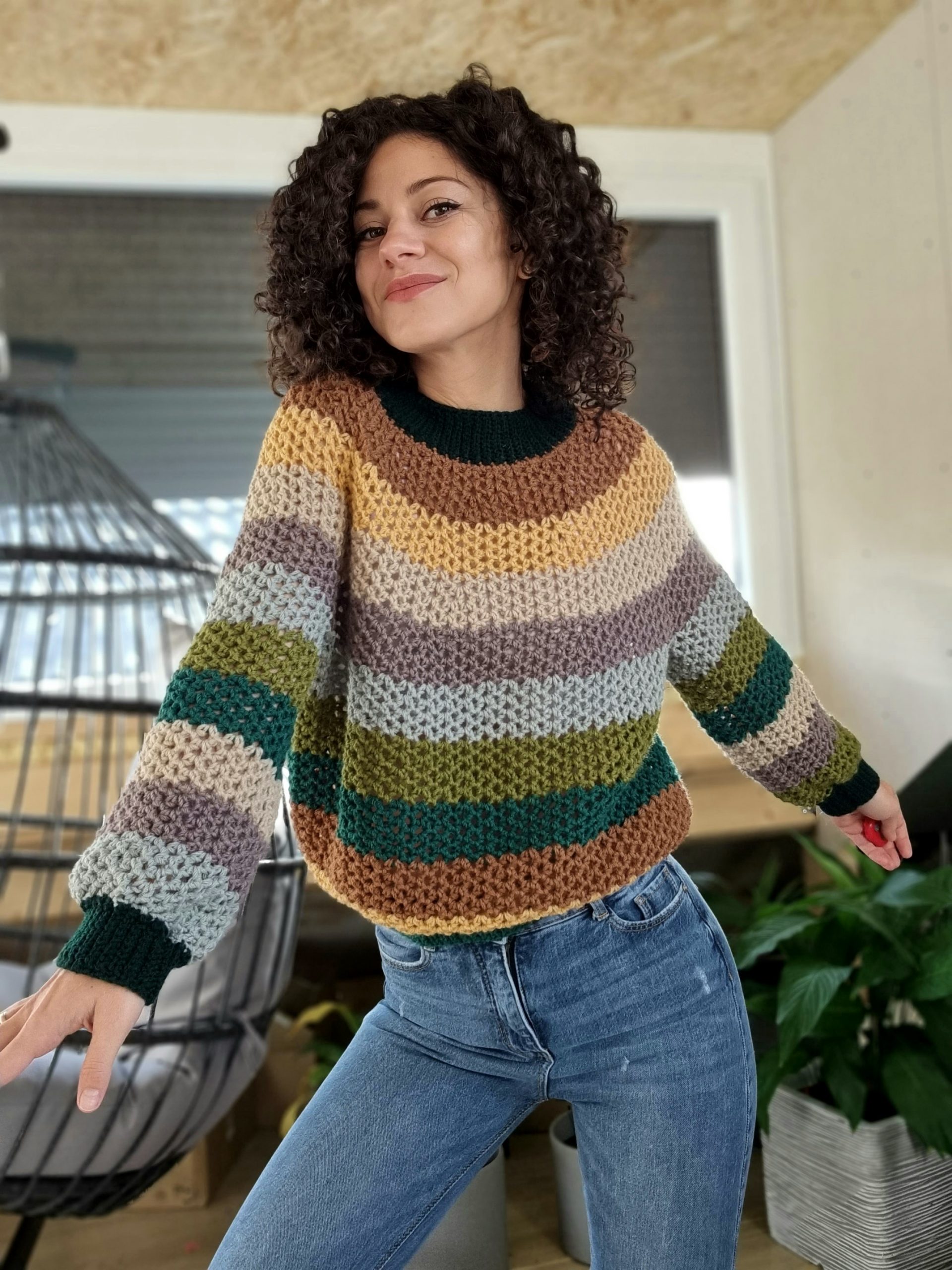 Handmade Crochet Sweater Cardigan Heart Shape