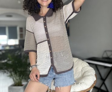 Create your own trendy SUNSET Breeze Shirt with our Free Crochet Pattern